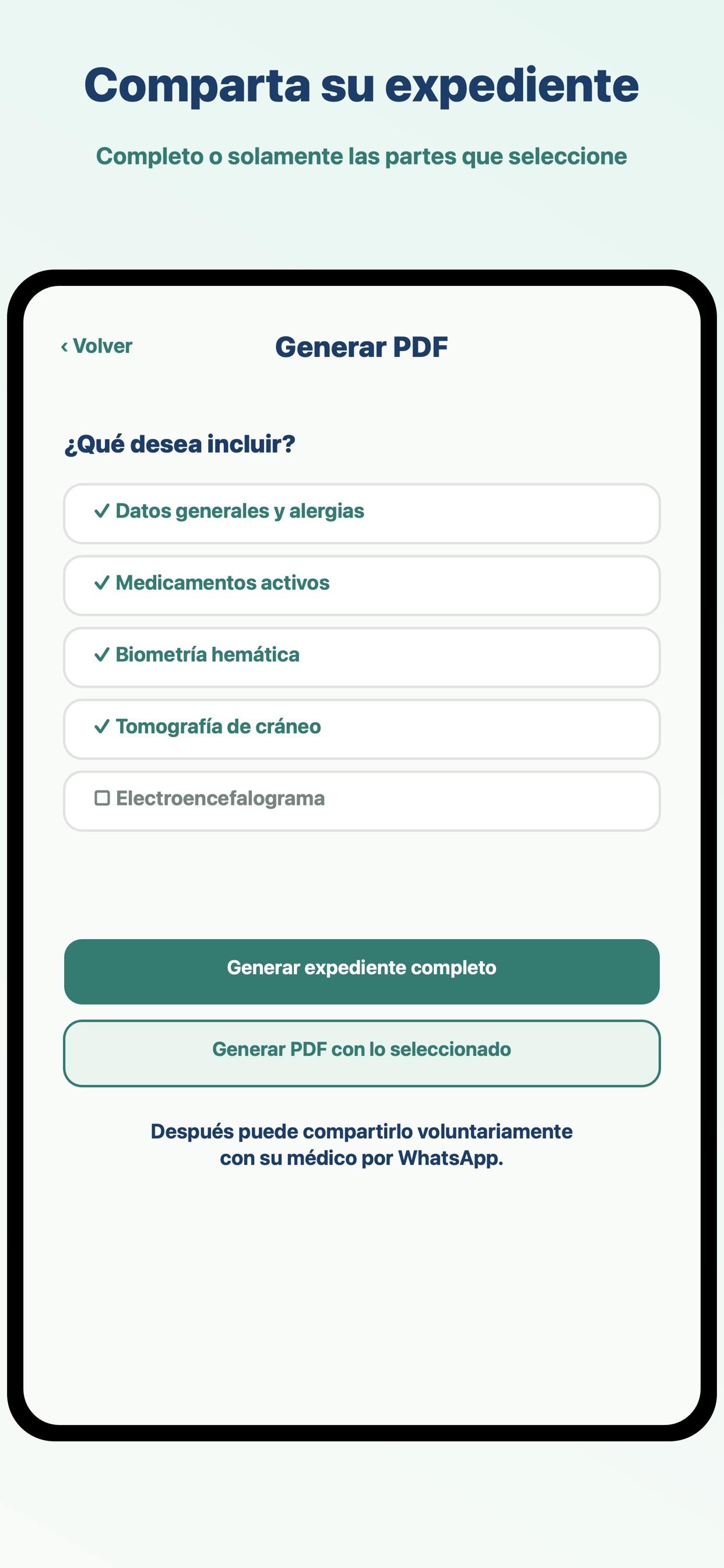 Compartir expediente en PDF