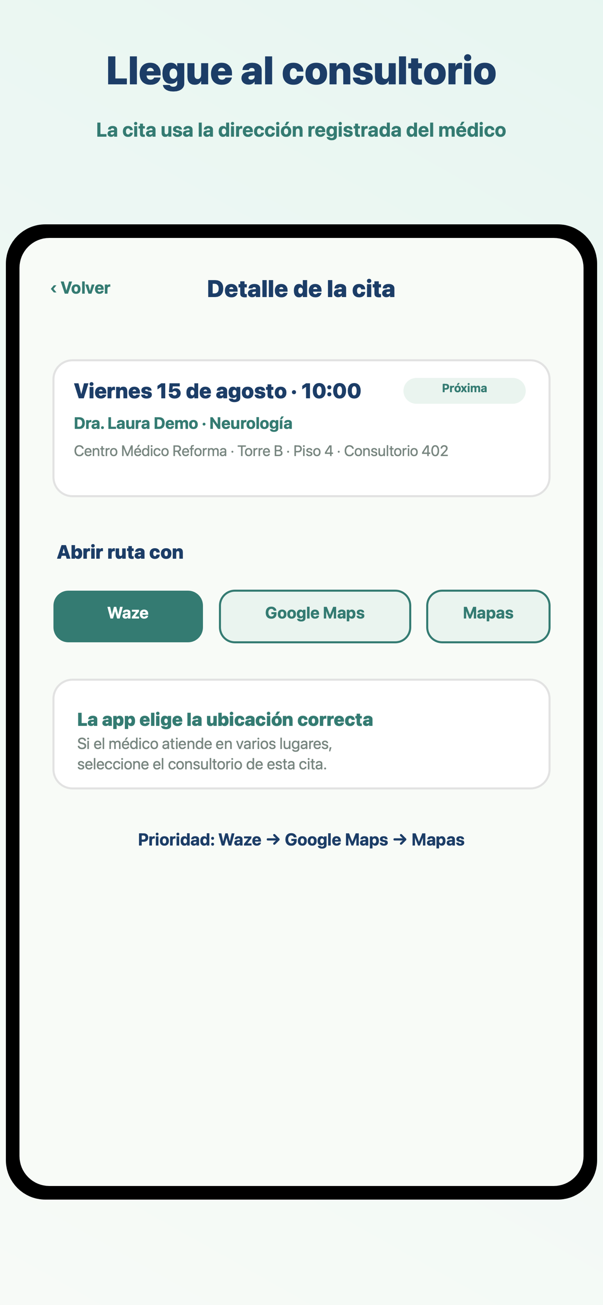 Rutas al consultorio